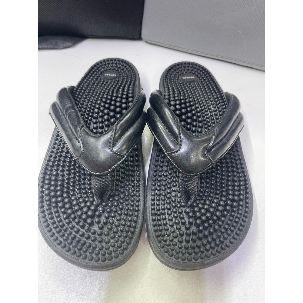 Kenkoh Massage Sandals Black Reflexology Thong Flip Flops LE-472 Size 38 7